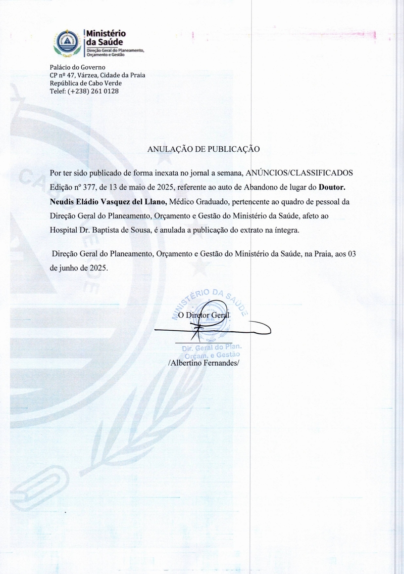 Anulação de Publicação Dr.Neudis Eládio Vasquez del LIano page 0001 1
