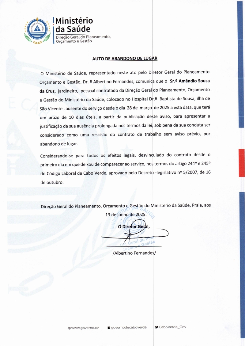 Auto de Abandono de Lugar Sr. Amândio Sousa da Cruz 1asemana page 0001 1